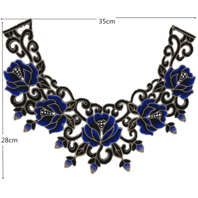 Beauty Embroidered Floral Lace Neckline Neck Collar Trim Clothes Sewing